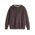 Autumn new color matching round neck sweater men's knitted sweater ins pullover top