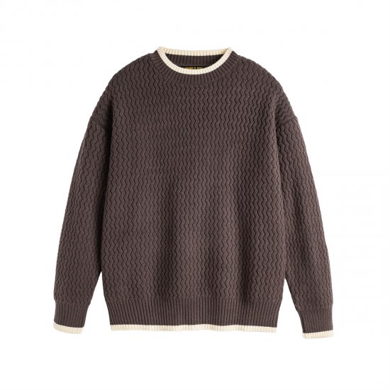 Autumn new color matching round neck sweater men\'s knitted sweater ins pullover top